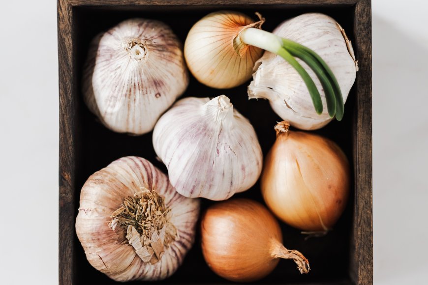 Raw Onions and Garlic.
